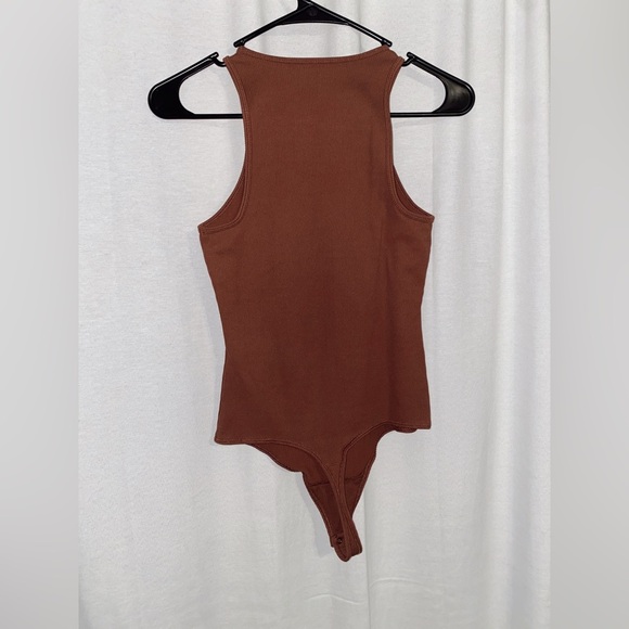 Seamless Rib Fabric High-Neck Bodysuit - Small - Picture 2 of 2